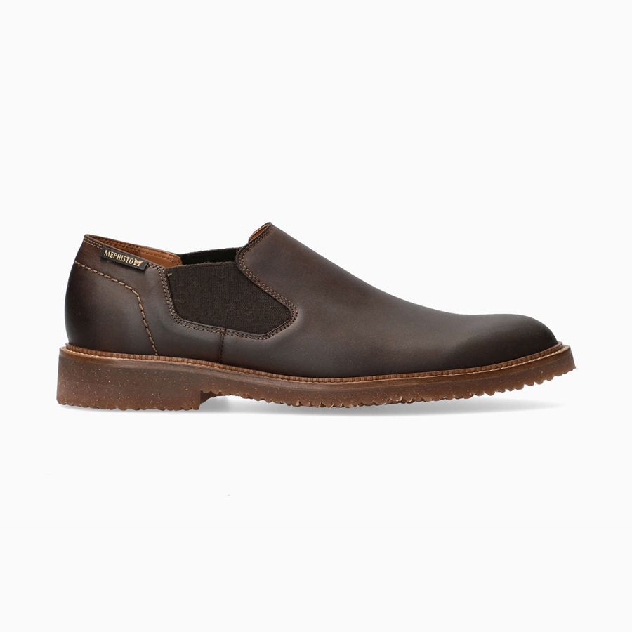 Mephisto PATRIZIO Nubuck Férfi Loafers - Sötét Barna, HU-73907